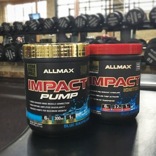 ALLMAX high-stim pre-workout IMPACT Igniter & ALLMAX's NEW non-stim pre-workout IMPACT PUMP